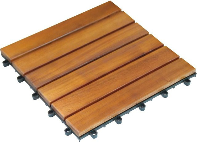 Pocoline Terrassenfliese Akazie in Braun mit Click-System, Breite: 30 cm, Länge: 30 cm - Bild 1