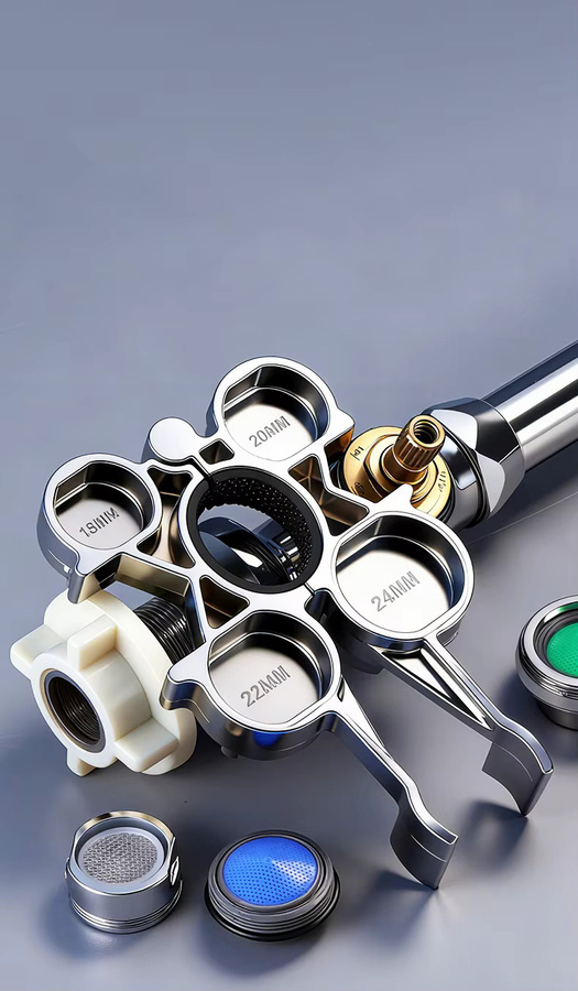 NIUXIANG 12-in-1 Multitool Wasserhahnschlüssel aus Edelstahl in Silber - Bild 5
