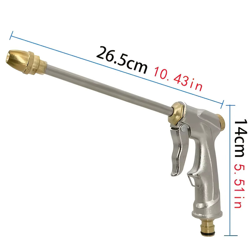 Hochdruck-Wasserpistole mit flexiblem magischem Schlauch in Grau für die Rasenbewässerung mit verstellbarem Spray - Bild 2