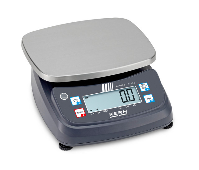 KERN Tischwaage FPE in Grau mit 6 kg Wägebereich und 0,5 g Ablesbarkeit, B/T/H: 23,3 x 28,8 x 10,2 cm - Bild 1