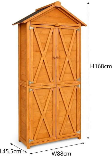 Prestige Home Living Outdoor Werkzeugschrank aus Holz in Braun, B/T/H: 88 x 45,5 x 168 cm - Bild 1
