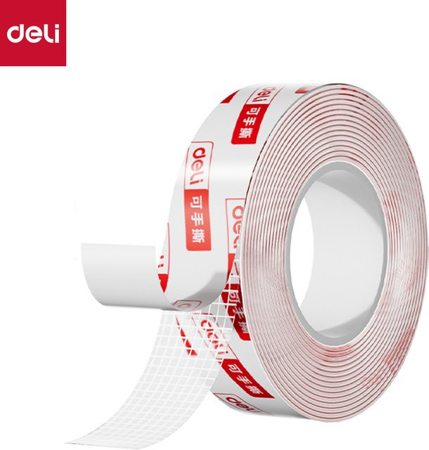 Deli Nano-Doppelseitiges Klebeband transparent, 5 m Länge, stark klebend und wasserdicht - Bild 1