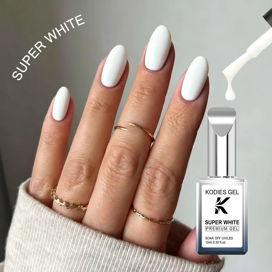 KODIES Gel Nagellack Super White, Glänzend - Bild 3