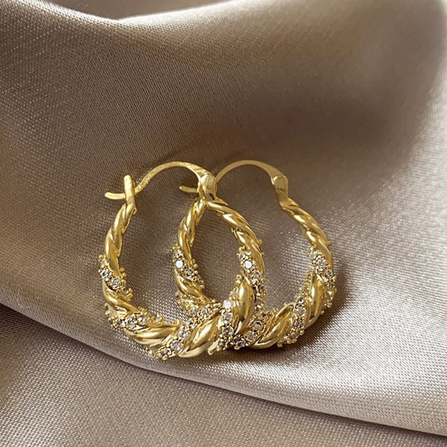 Yupsk Creolen, Gold, Zirkonia, Damen - Bild 1