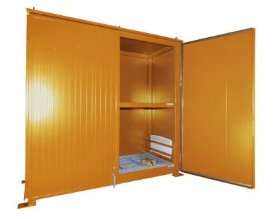 Isolierter Regalcontainer BAUER CEH 29-2 aus Stahl mit Doppelflügeltor in Orange, B/T/H: 322,0 x 150,0 x 303,0 cm - Bild 1