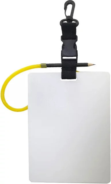 Einseitige Tauch-Schreibtafel als Unterwasser-Notizblock für Taucher inklusive Stift in Weiß - Bild 1