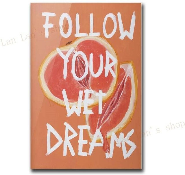 Modernes Leinwandposter Petrichor mit Typografie in Orange, B/H: 60 x 90 cm - Bild 1