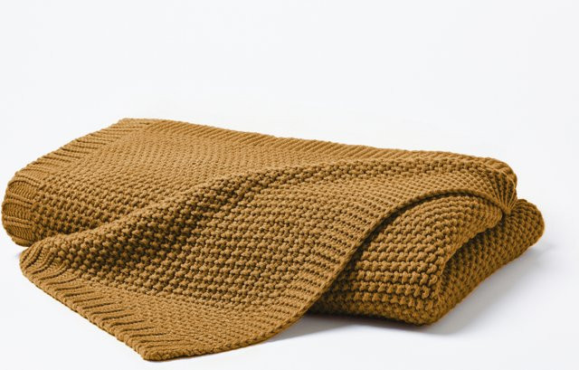 Strickdecke Prinz in Gelb, B/H: 130 x 170 cm - Bild 1