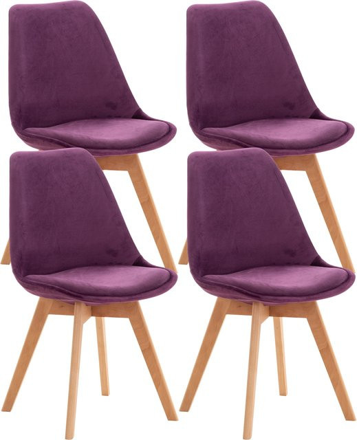 CLP Esszimmerstuhl 4er Set Linares gepolstert mit Buchenholzgestell im skandinavischen Design - Bild 1