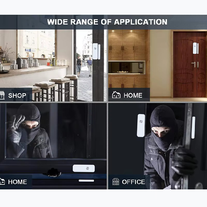 Htzsafe Drahtloses Tür- und Fenstersensor-Alarmsystem in Weiß mit 200 Meter Reichweite, 35 Melodien und 4 einstellbaren Lautstärken - Bild 3