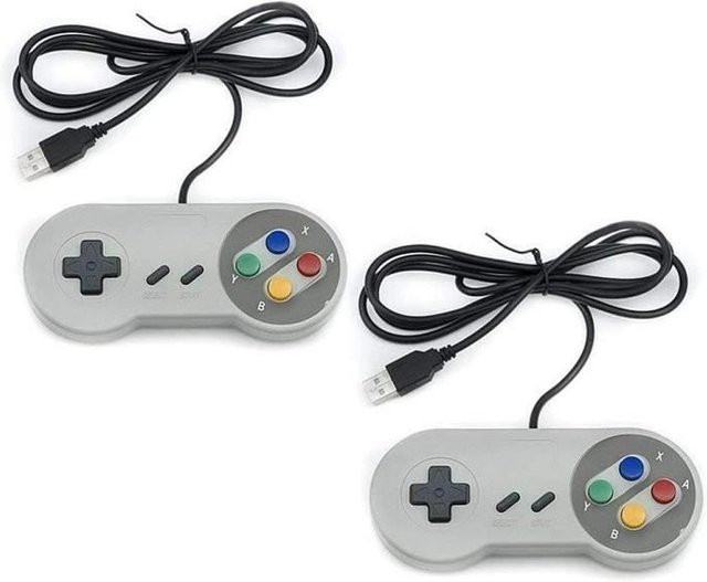 Techtrusty 2er-Pack Retro USB-A Controller für PC und Computer im NES-Design - Bild 1