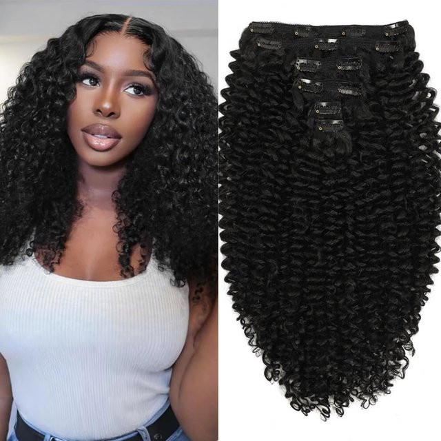 YAKIBEAUTY Haarverlängerung Jerry Curly Clip-In, 6 Teile, 160g - Bild 1