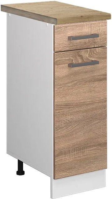 Vicco Küchenunterschrank R-Line Schubladenschrank Sonoma/Weiß, B/T/H: 30,0 x 60,0 x 81,6 cm - Bild 1