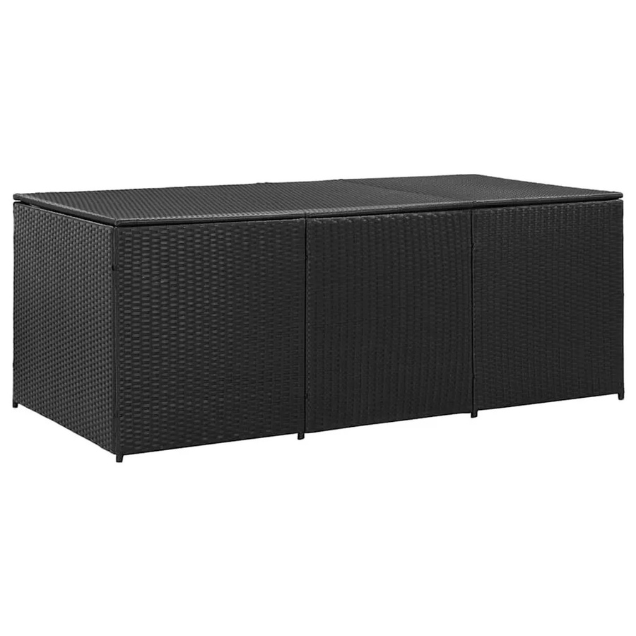 vidaXL Gartenbox aus Poly Rattan und Metall in Schwarz, B/T/H: 180 x 90 x 70 cm - Bild 2