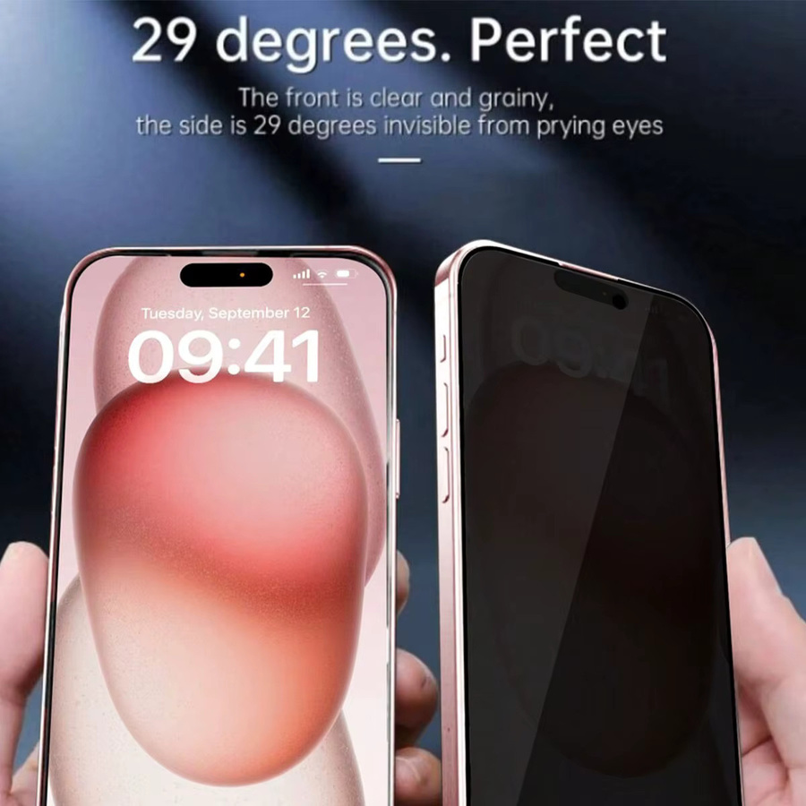 3er-Pack Sichtschutzfolie aus gehärtetem Glas für Apple iPhone 17, 17 Pro und 17 Pro Max, transparent - Bild 3