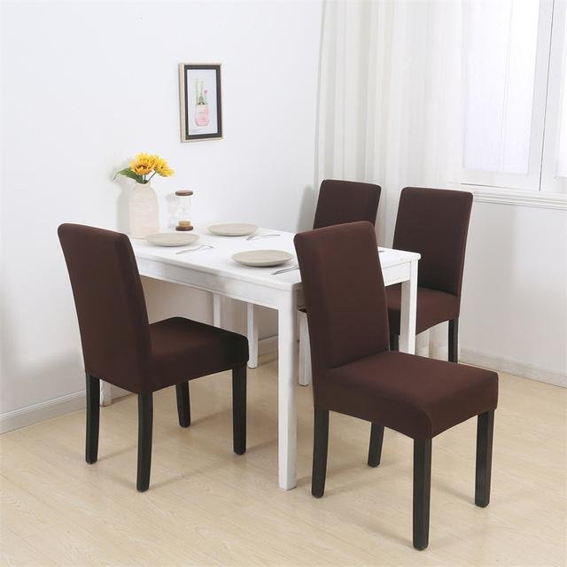 Housmife Stuhlhussen aus elastischem Spandex in Braun für Esszimmer und Bankette - Bild 1