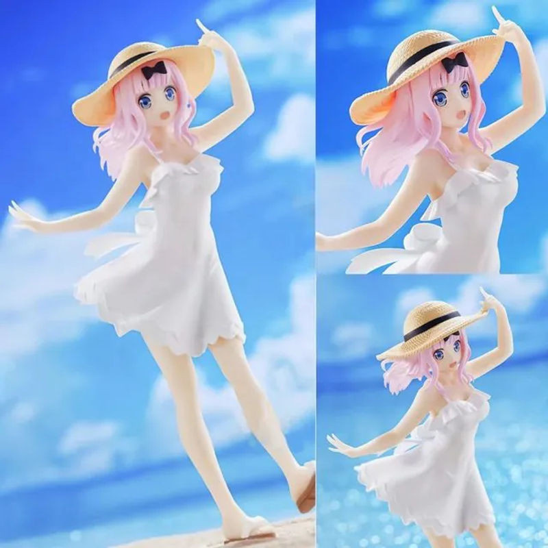 Bandai Anime Charakterfigur Kaguya Shinomiya und Chika Fujiwara aus Kaguya-sama: Love is War als weiße PVC-Statue zur Schreibtisch-Dekoration - Bild 1