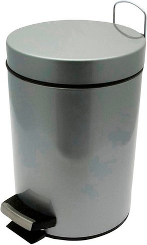 ADOB Kosmetikeimer aus Metall mit Pedal und herausnehmbarem Inneneimer, grau, B/T/H: 17,0 x 24,5 x 17,0 cm - Bild 1