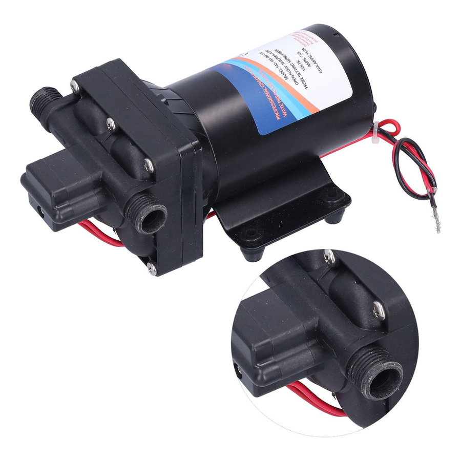 Aimo DC Hochdruck Membranpumpe in Schwarz, selbstansaugende Minipumpe mit 8 l/min Förderleistung für Autowäsche und Bewässerung - Bild 4