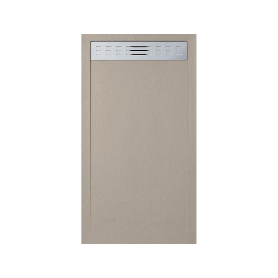 Frascio New Technology Duschwanne aus Mineralguss mit seitlicher Gitterlinie Slim in Mokka RAL 1001, B/T: 90 x 185 cm - Bild 2