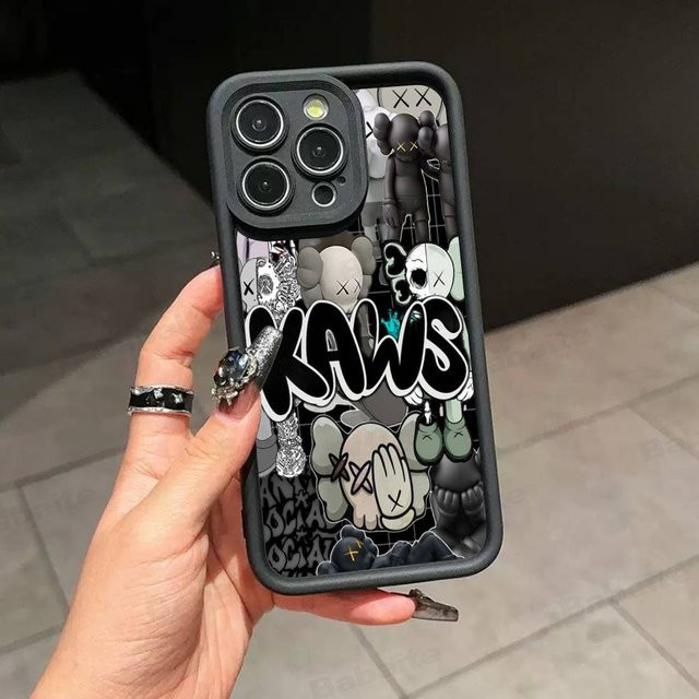 Modische K-Kaws Silikonhülle für iPhone 11 12 13 14 15 16 17 Pro Max in Multicolour - Bild 1