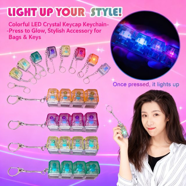 Bandai LED-Kristall-Fidget-Spielzeug Schlüsselanhänger, Stressabbau, Dekompression, Tastatur-Klicker, Fingerspitzen-Tastenkappen-Gadget - Bild 1