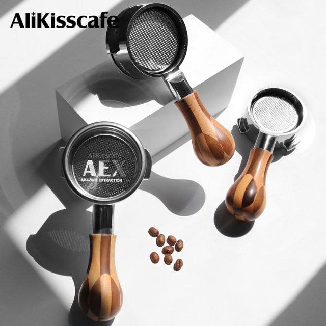 ALIKISSCAFE Bodenloser Siebträger 58mm für E61 Gaggia Nuova Hibrew H10a und Breville 9er Serie Espresso Zubehör - Bild 1