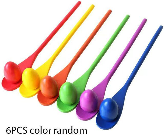 Fashnics Montessori Regenbogen Holzlöffel, Sensorisches Spielzeug, ab 14 Jahren - Bild 1