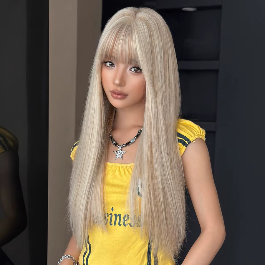 7JHH WIGS Perücke, aschblonde, glatte Haare, Damen - Bild 3
