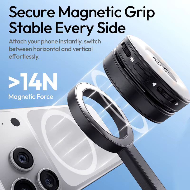 Ulanzi SK-21 Magnetischer Auto-Open Stativ-Selfie-Stick für iPhone in Schwarz - Bild 3