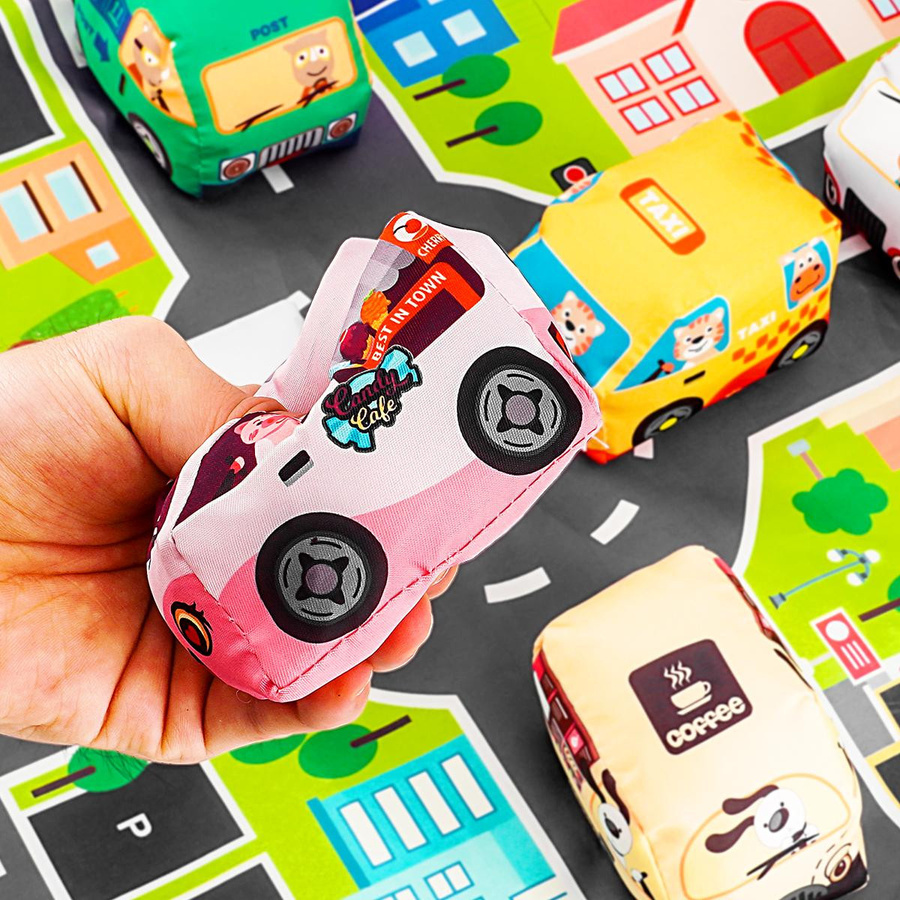 Yiran toy Weiches Auto-Spielzeug-Set mit Spielmatte & 6 Fahrzeugen 6-teiliges Set - Bild 3