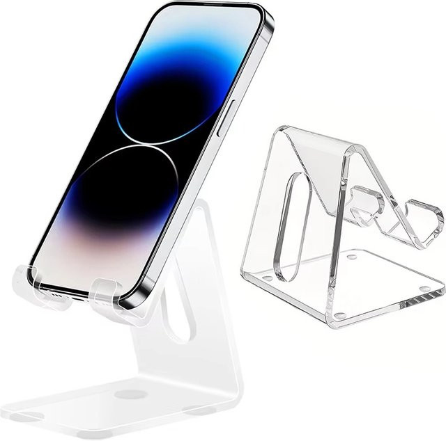 VORTNGLE Acryl-Handyhalter in Transparent für Schreibtisch, universeller Telefonhalter für Smartphone und Tablet - Bild 1