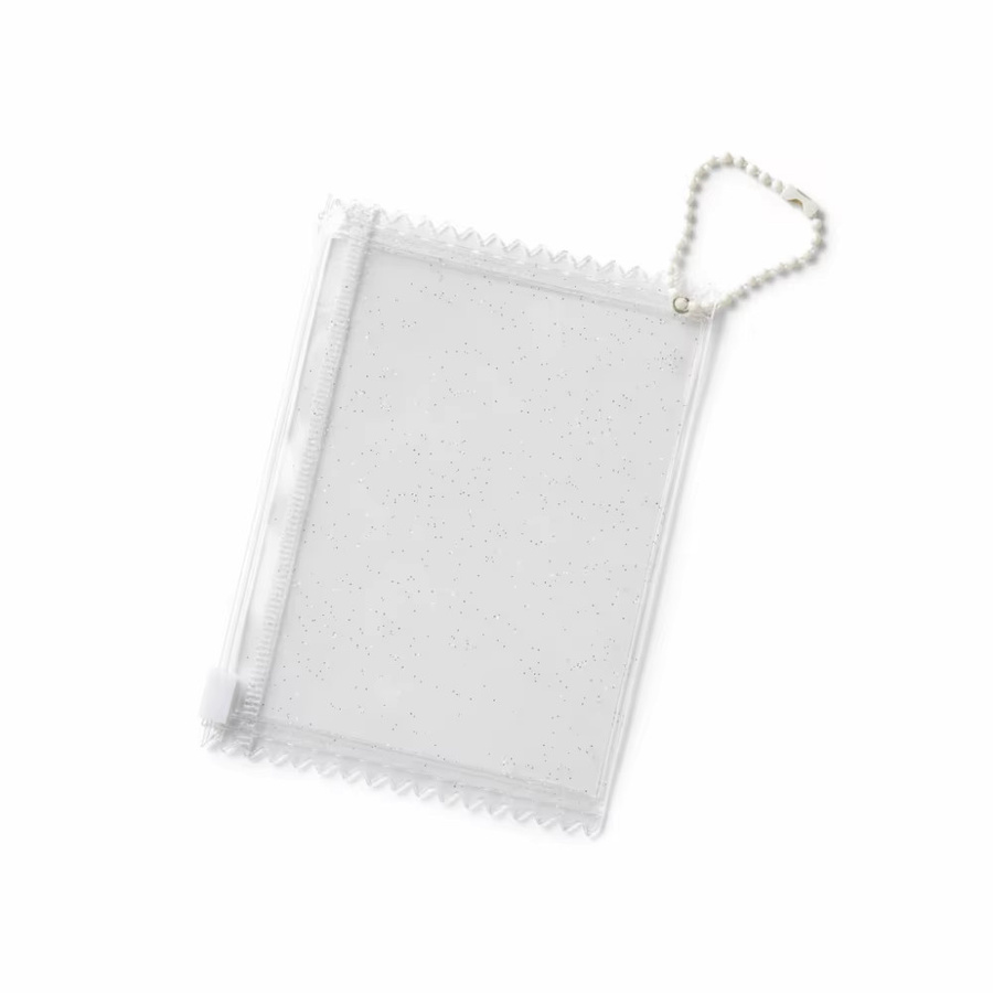 5 Stück transparente glänzende Kartenhüllen aus PVC mit Reißverschluss und Hängekette für 3 Zoll Fotokarten - Bild 3