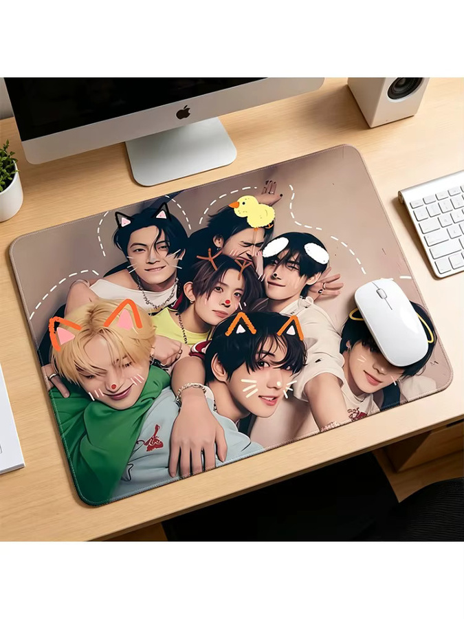 ENHYPEN Kpop Mauspad Multicolor, rutschfeste Schreibtischunterlage für Büro und Desktop, B: 22 cm, H: 18 cm - Bild 3
