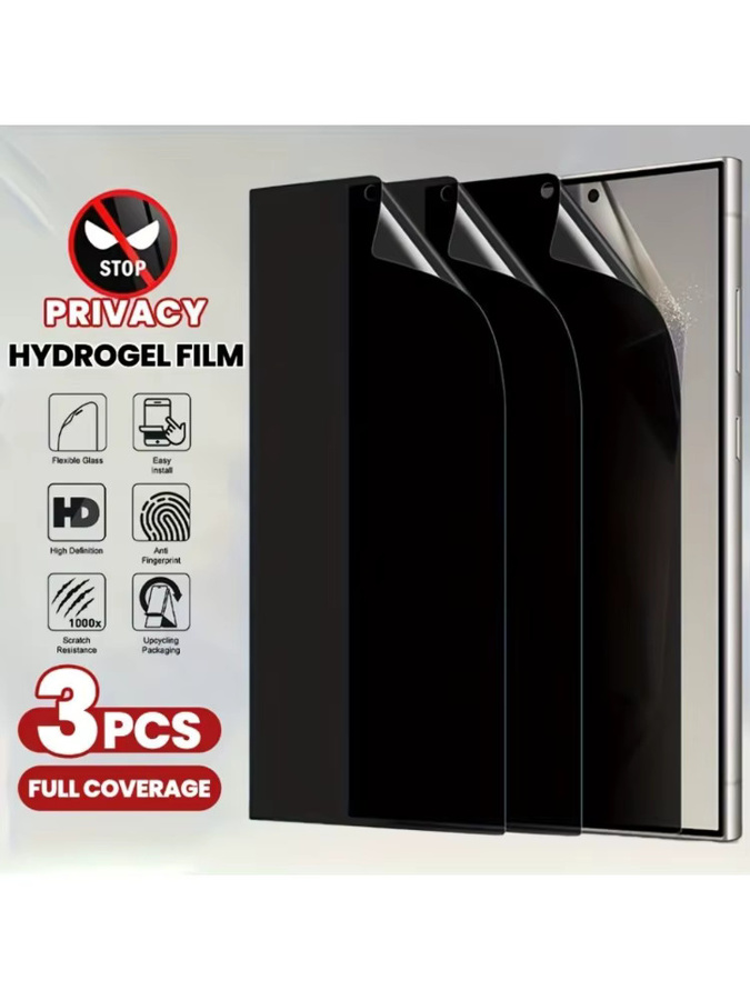 3er-Pack Samsung Galaxy S25 S24 S23 Ultra S22 S21 Plus S24 S23 FE Anti-Spy Hydrogel Displayschutzfolie mit vollständiger Abdeckung und Randdeckung - Bild 5