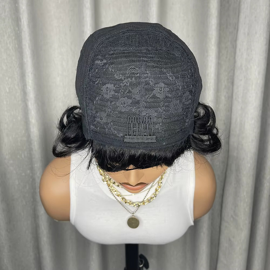OYM HAIR Pixie-Schnitt-Perücke, kurzer lockiger Bob, Wasserwellen, Damen - Bild 5
