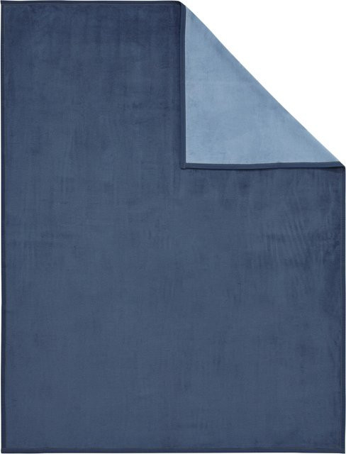 Biederlack Wohndecke in Blau mit modernem Design und Wende-Optik, B/B/H: 200 x 150 x 150 cm - Bild 1