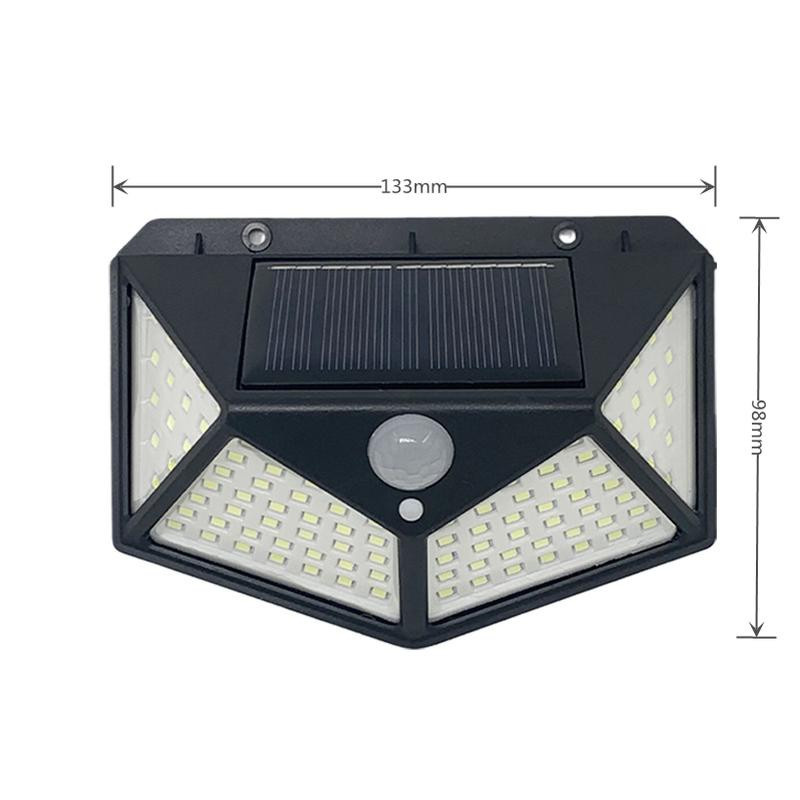 YJMP Super Lighting Solar LED Wandleuchte mit Bewegungsmelder, 3er Set, Schwarz, 100 LED, Wasserdicht IP65, Outdoor Garten Laterne - Bild 5