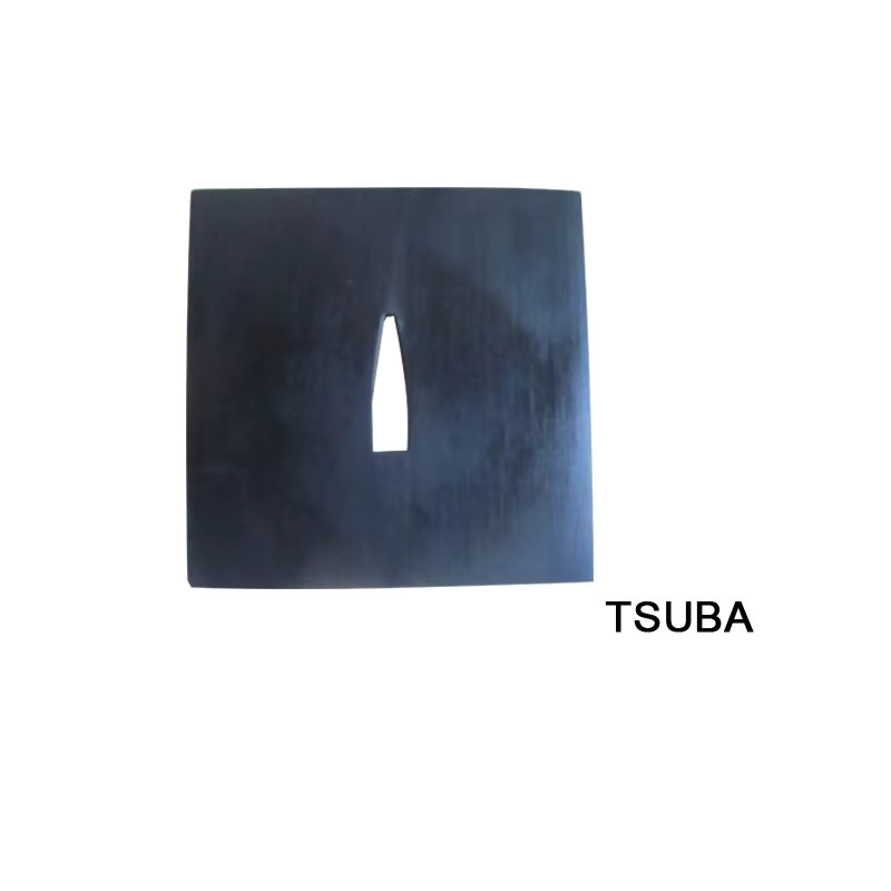 Schwarze Tsuba Schwertschutz aus Eisen für Katana und Wakizashi mit Laserschnitt-Design - Bild 2