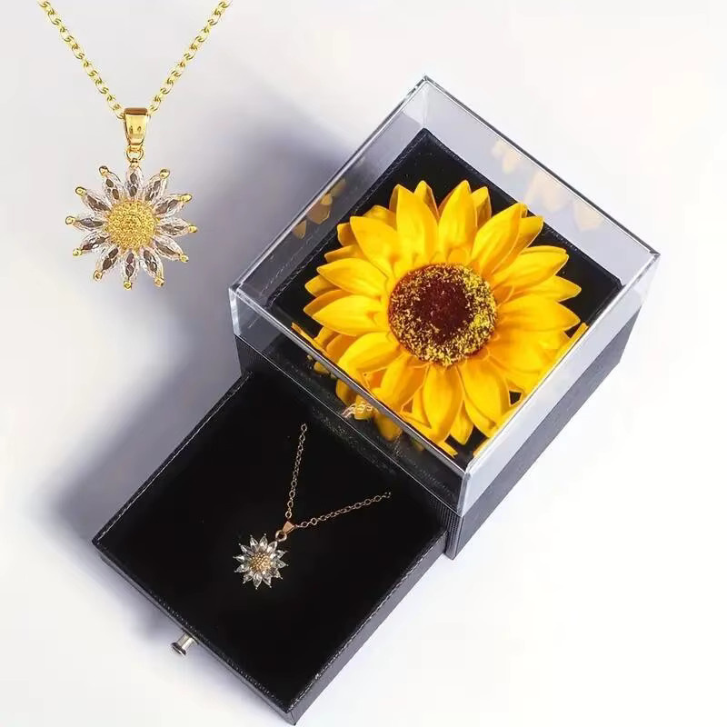 Sonnenblumen-Halskette, Gold - Bild 2