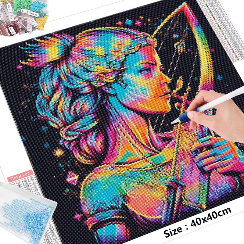 Huacan Diamantmalerei Horoskop Mosaik Sternennacht als dekoratives Gemälde in Multicolour, B/T/H: 30 x 30 x 30 cm - Bild 2