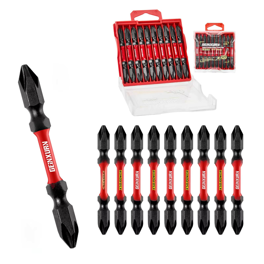 Geinxurn PH2-PH2 Impact Doppelendiger Power-Bit aus S2-Legierungsstahl in Schwarz - Bild 5