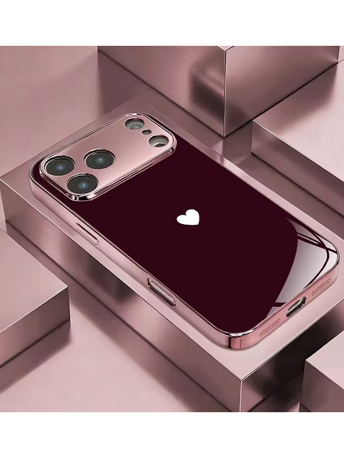 Handyhülle aus gehärtetem Glas mit rotem Liebesmuster für iPhone 11 bis iPhone 18 Pro Max Plus und 17 Air 17E - Bild 5