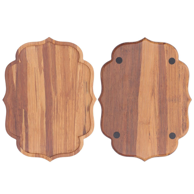 CosyHome Bambus Theebrett Serveierschale im japanischen Stil mit Schutzpolstern, Braun, B/T/H: 19,8 x 13,7 x 1,8 cm - Bild 4