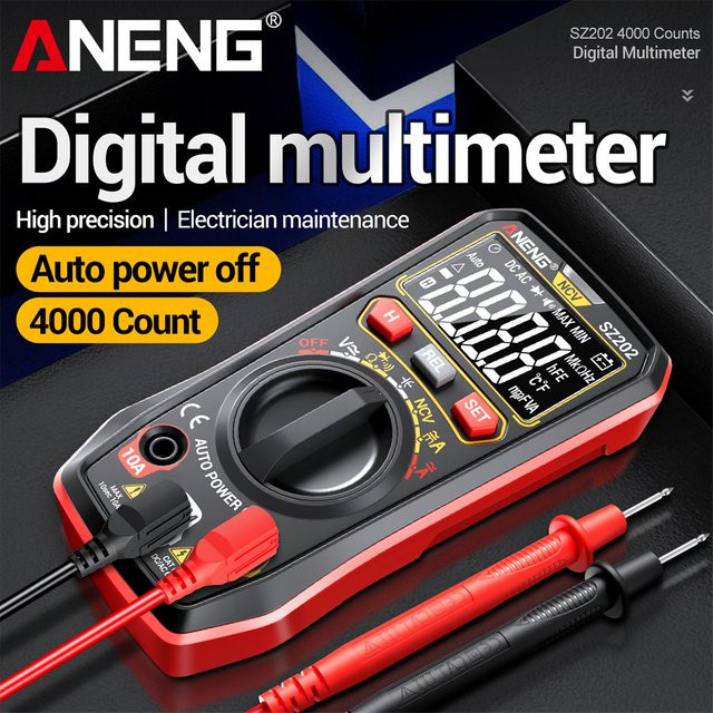 ANENG SZ 202 Digitaler Multimeter-Tester Schwarz für AC/DC-Spannung, Strom, Widerstand, Kondensator und NCV-Messungen mit 4000 Zählungen - Bild 1