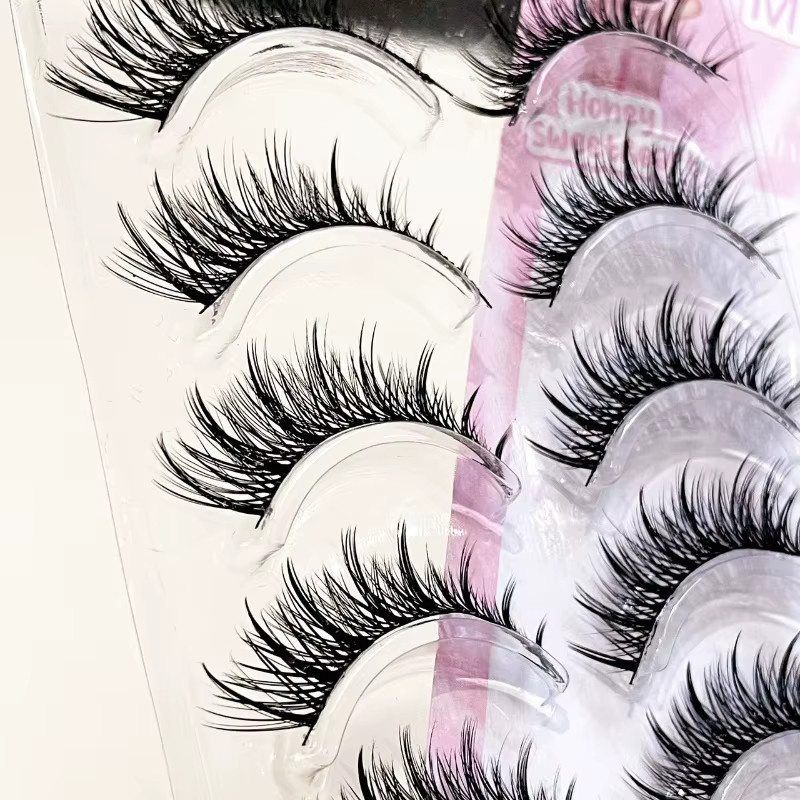 Mixiaohe Schrägflügel-Wimpern, 5 Paar, Natürlicher Look - Bild 5