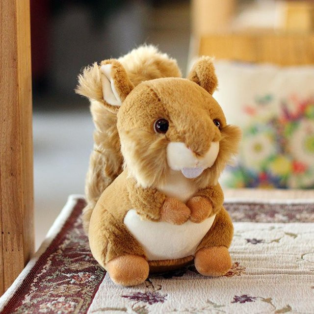 Eichhörnchen Kleintier Plüschtier Puppe, 20cm, Braun - Bild 1