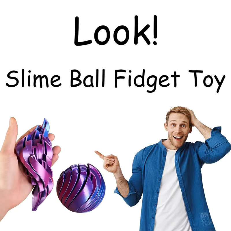 Twistsphere Schleimball-Fidget-Spielzeug, 3D-gedruckt, mit Getriebe-Design - Bild 2