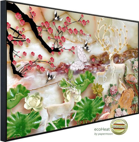 papermoon EcoHeat Infrarotheizung mit Blumenmuster in Bunt und Matt-Effekt mit App-Steuerung und WLAN - Bild 1