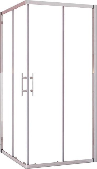AICA Duschkabine Eckeinstieg mit Schiebetür aus ESG Sicherheitsglas, Farbe Transparent, B/T/H: 76 x 76 x 195 cm, 6mm Glas mit Nano-Beschichtung - Bild 1